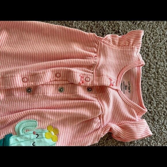 Carter's Baby Girls' Snap Up Cotton Romper 3M NWOT - Picture 11 of 16